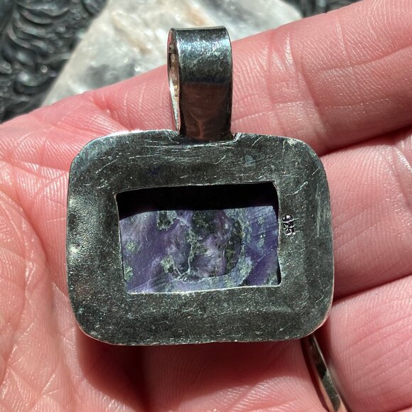 Stunning Aegirine Included Charoite Pendant Stone Crystal Jewelry - Picture 7 of 7